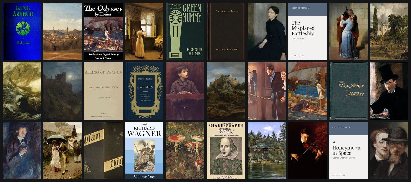 Cover art from books in the Flowe library